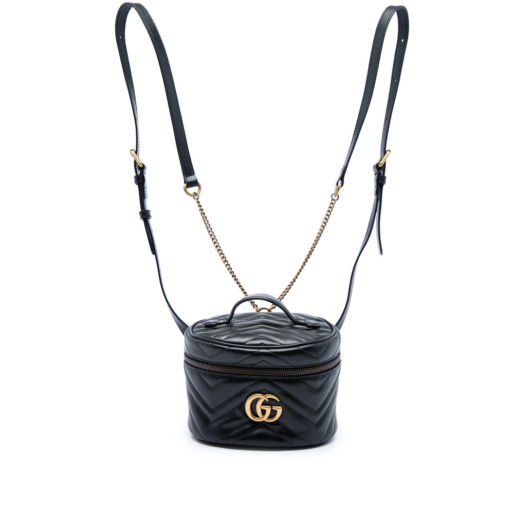 Pre-Loved Gucci Mini GG Marmont Matelasse Calfskin Round Backpack